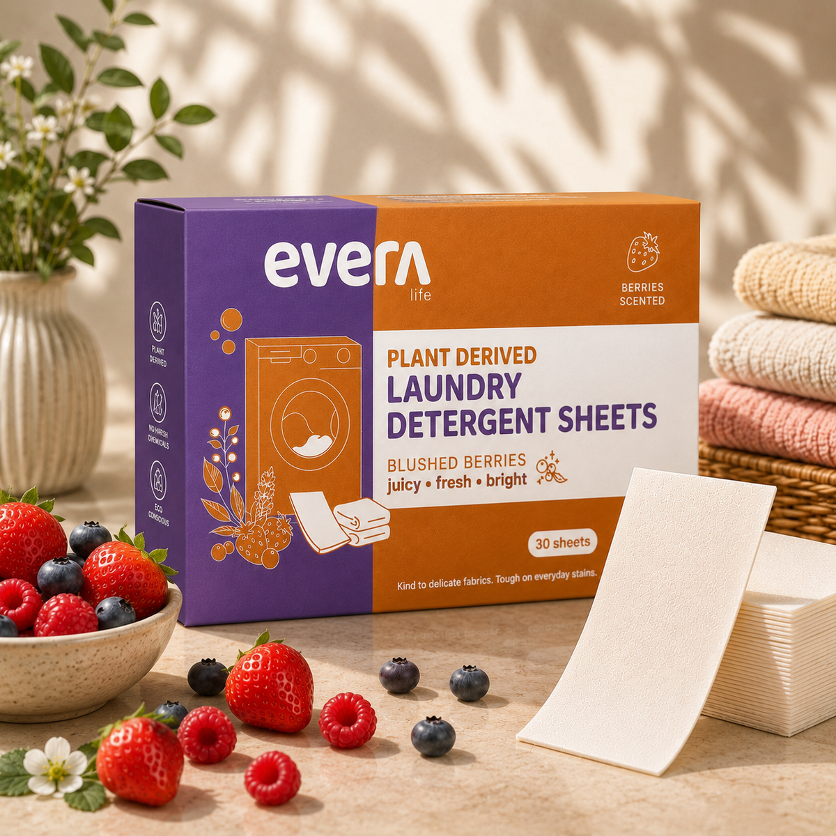Plant Derived Laundry Detergent Sheets