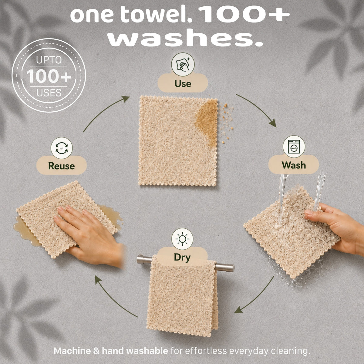 Loofah Fiber Reusable Kitchen Towel