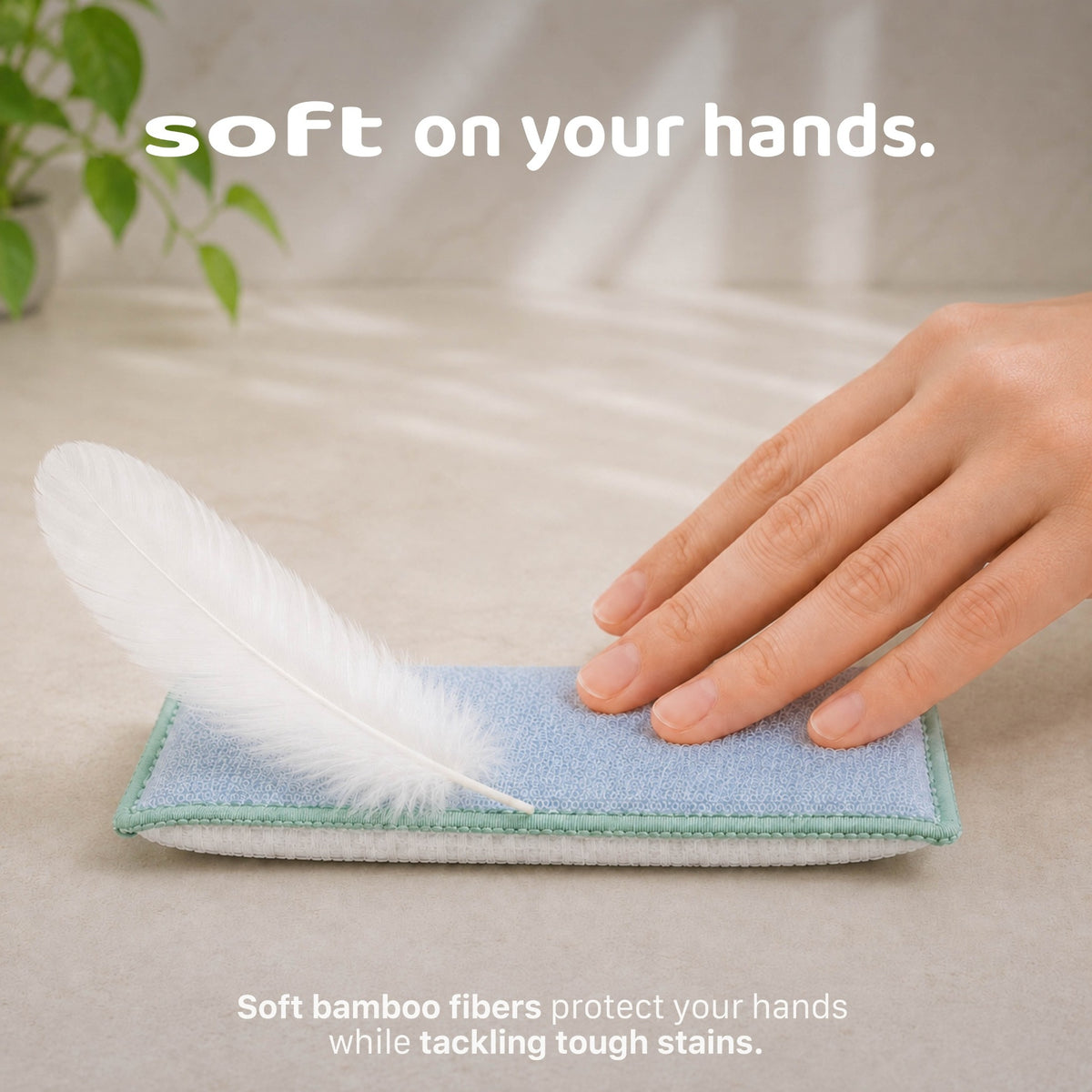 Bamboo Fibre Dish Wash Scrub Sponge
