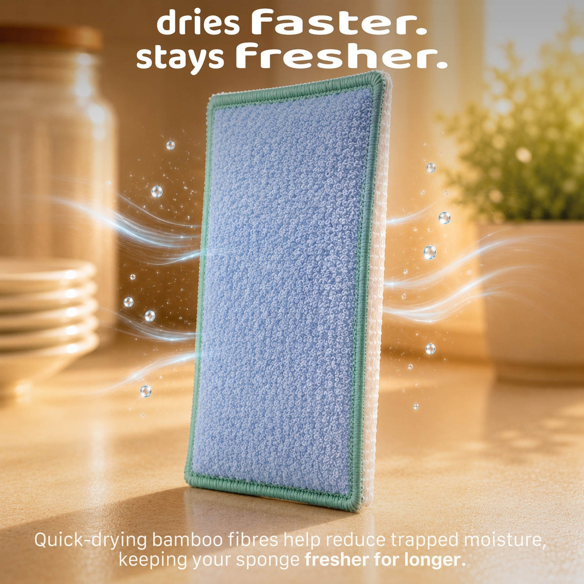 Bamboo Fibre Dish Wash Scrub Sponge