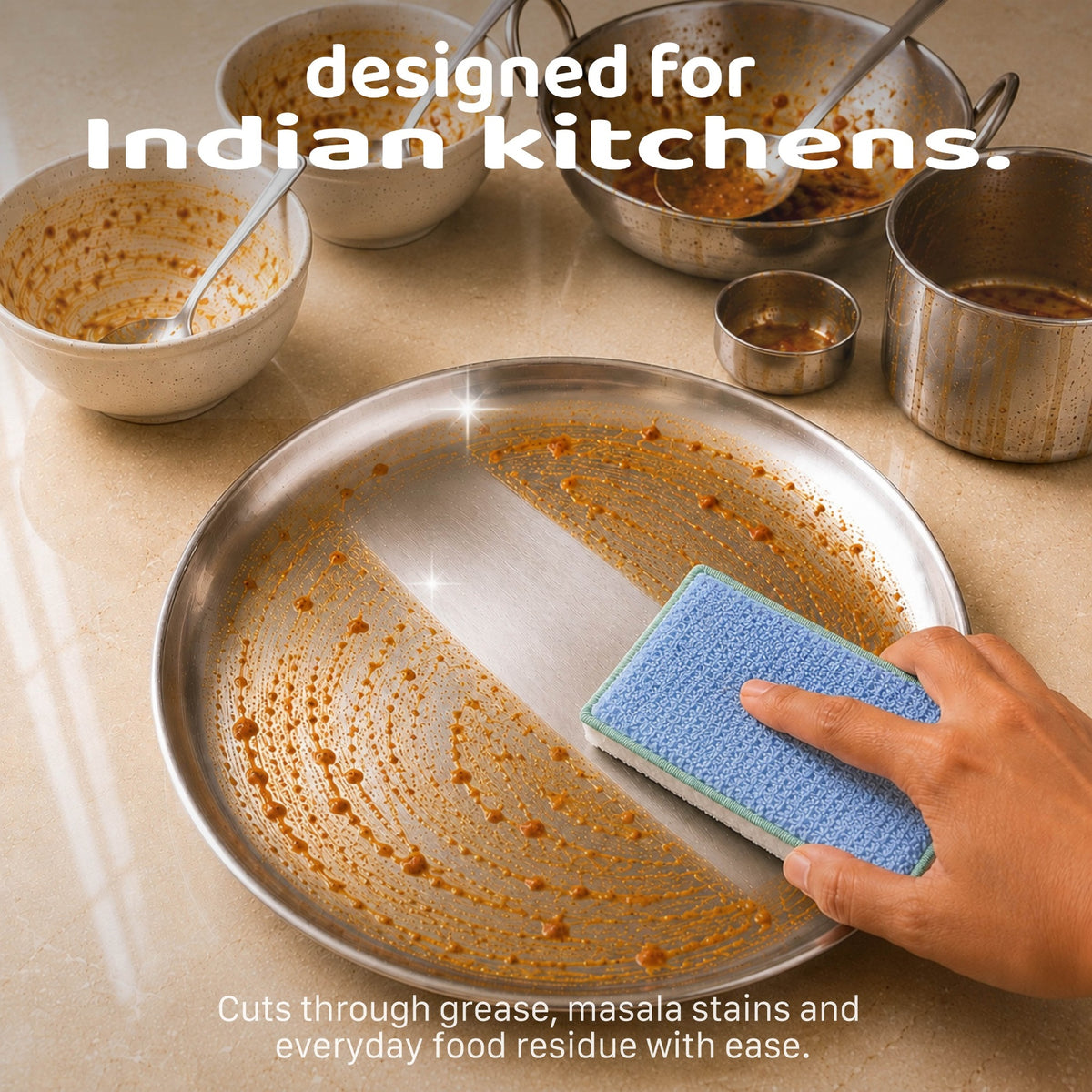 Bamboo Fibre Dish Wash Scrub Sponge